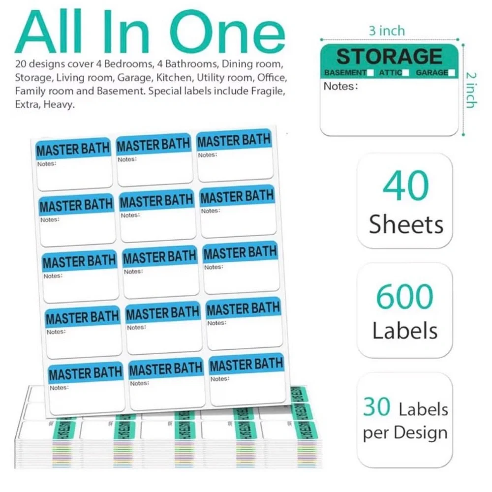 Colorful Room Label Stickers